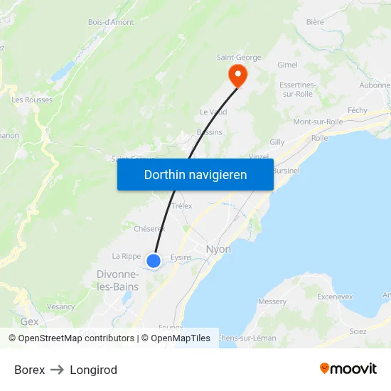Borex to Longirod map