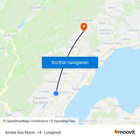 Arnex-Sur-Nyon to Longirod map