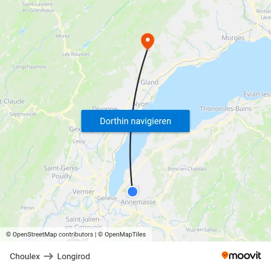 Choulex to Longirod map