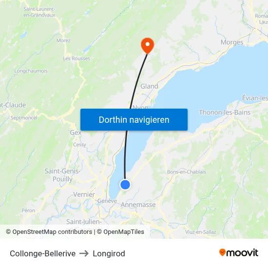 Collonge-Bellerive to Longirod map