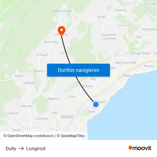 Dully to Longirod map