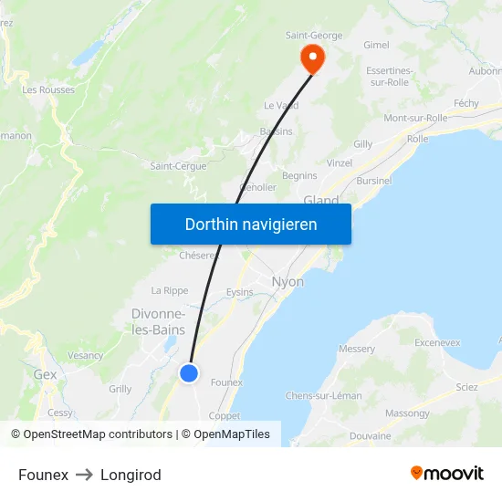 Founex to Longirod map
