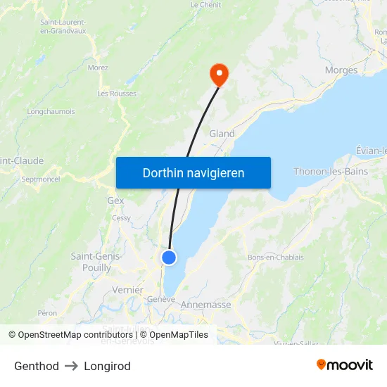 Genthod to Longirod map
