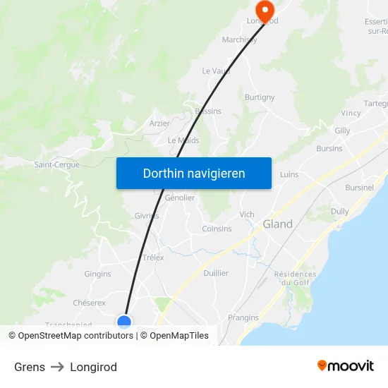 Grens to Longirod map