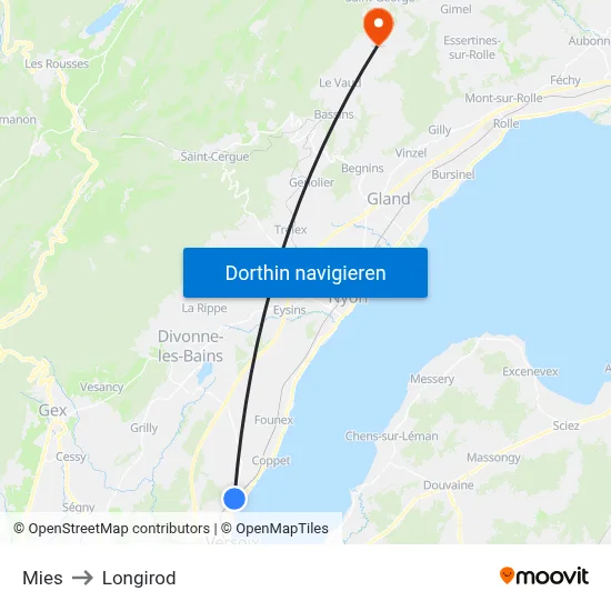 Mies to Longirod map