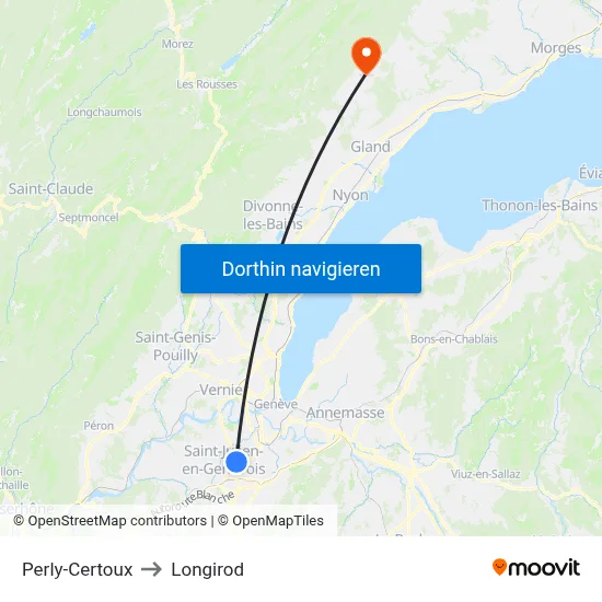 Perly-Certoux to Longirod map
