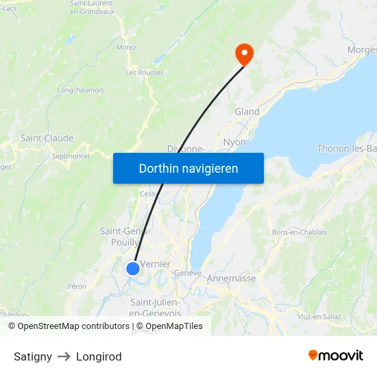 Satigny to Longirod map