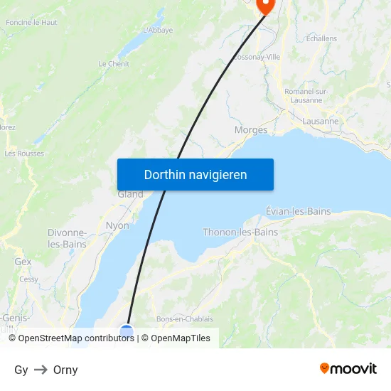 Gy to Orny map