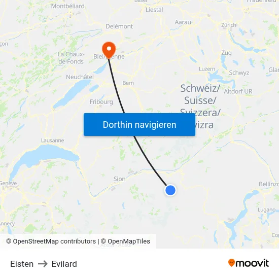 Eisten to Evilard map