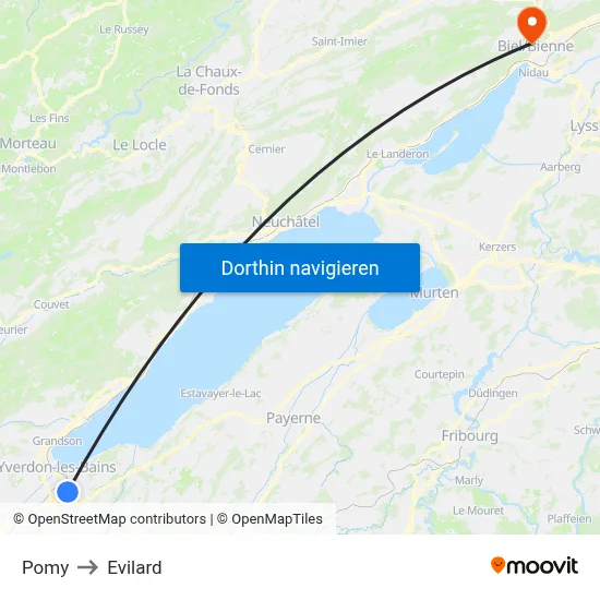 Pomy to Evilard map