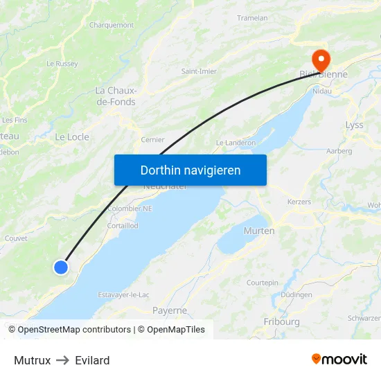 Mutrux to Evilard map