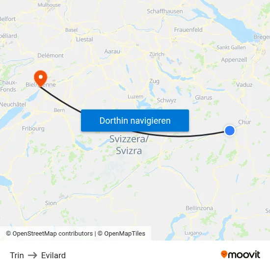 Trin to Evilard map