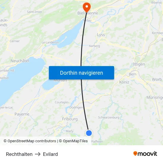 Rechthalten to Evilard map