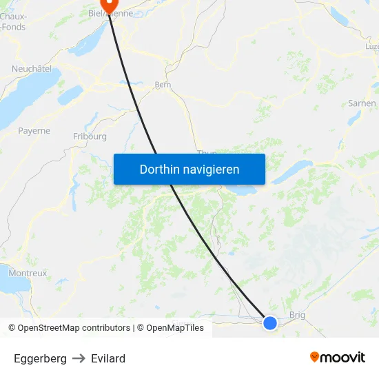 Eggerberg to Evilard map