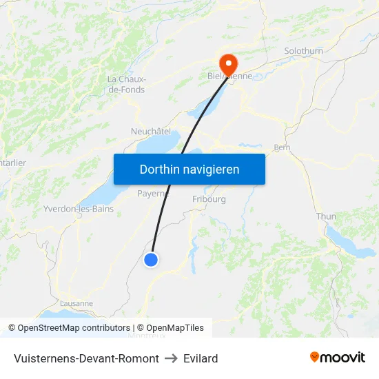 Vuisternens-Devant-Romont to Evilard map