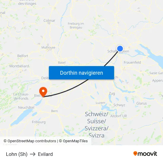 Lohn (Sh) to Evilard map