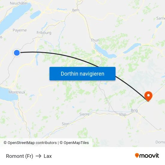 Romont (Fr) to Lax map