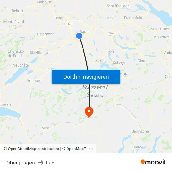 Obergösgen to Lax map