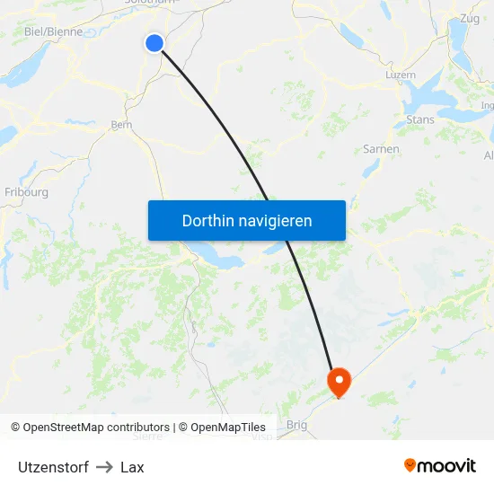 Utzenstorf to Lax map