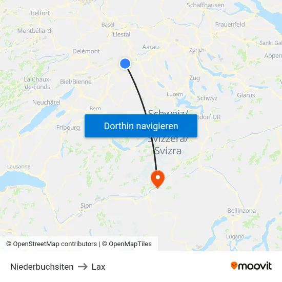 Niederbuchsiten to Lax map