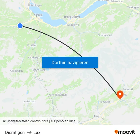 Diemtigen to Lax map