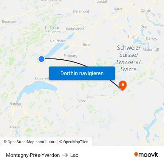 Montagny-Près-Yverdon to Lax map