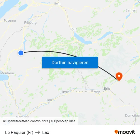Le Pâquier (Fr) to Lax map