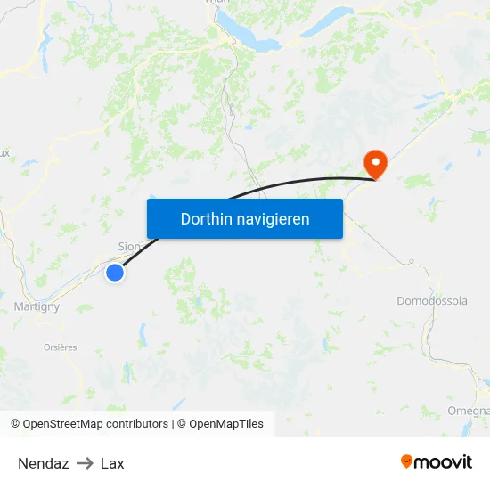 Nendaz to Lax map