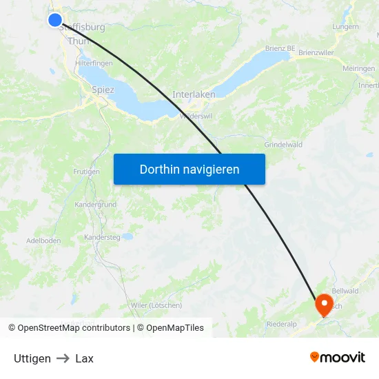 Uttigen to Lax map
