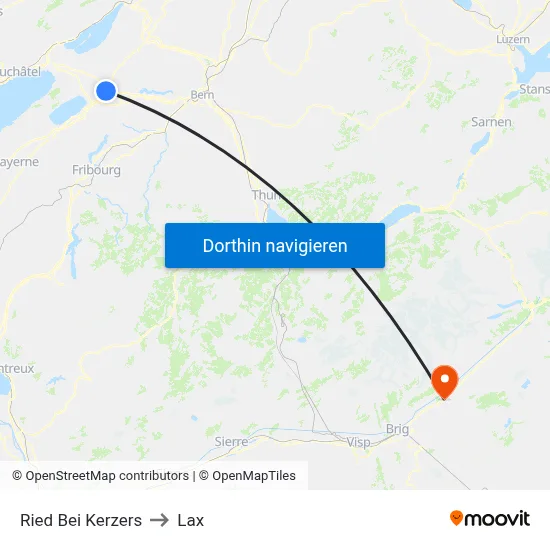 Ried Bei Kerzers to Lax map