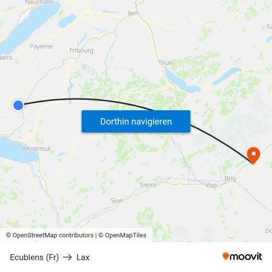 Ecublens (Fr) to Lax map