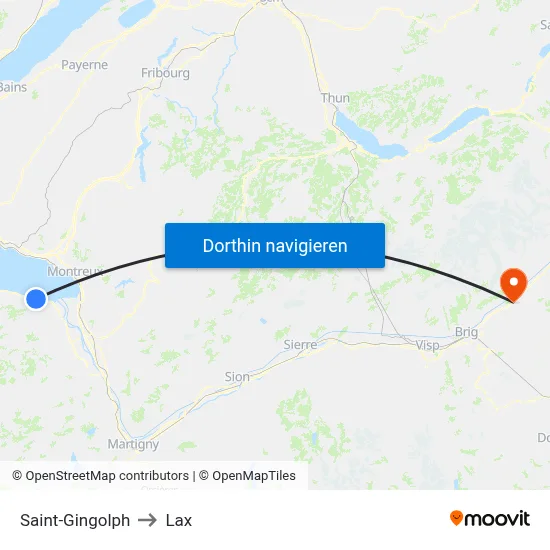 Saint-Gingolph to Lax map