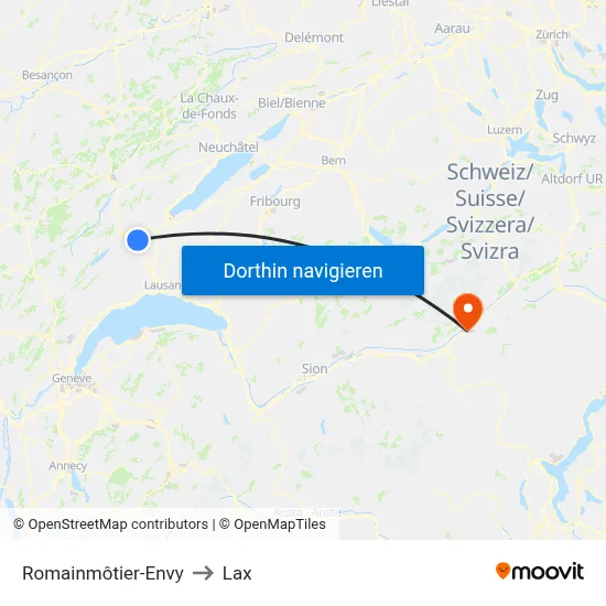 Romainmôtier-Envy to Lax map