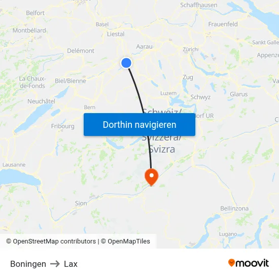 Boningen to Lax map