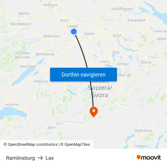 Ramlinsburg to Lax map