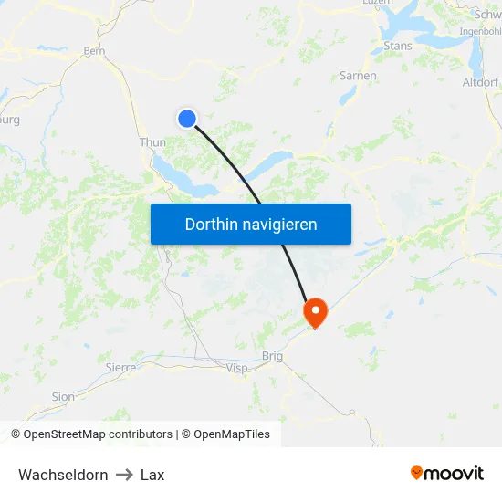 Wachseldorn to Lax map