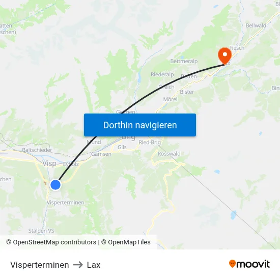 Visperterminen to Lax map