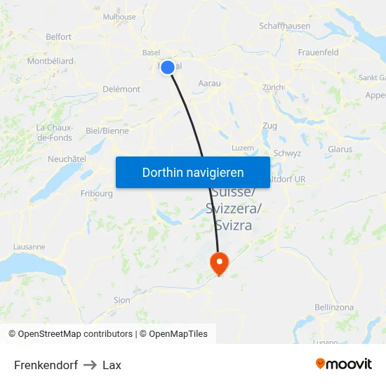 Frenkendorf to Lax map