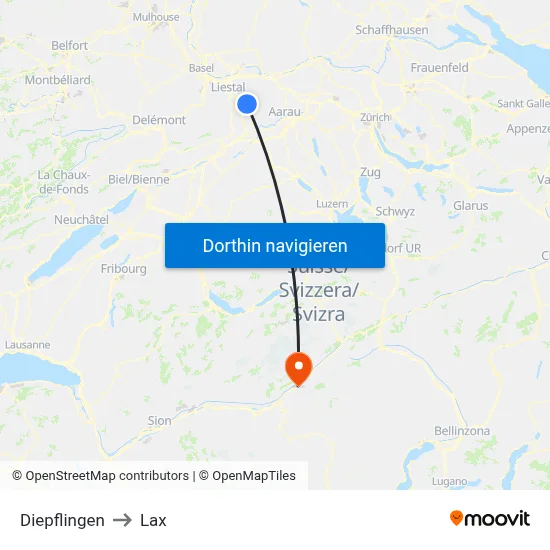 Diepflingen to Lax map