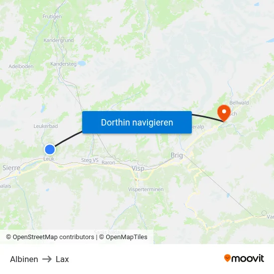 Albinen to Lax map