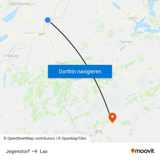 Jegenstorf to Lax map