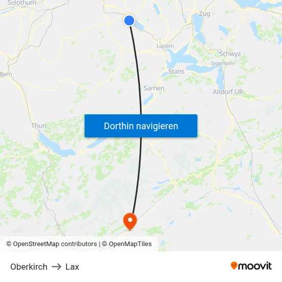 Oberkirch to Lax map