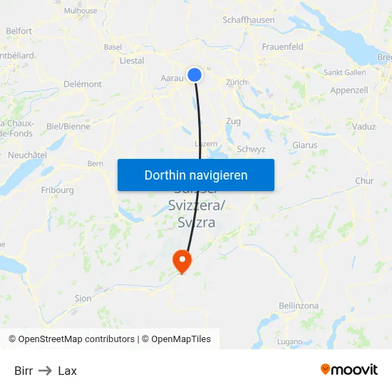 Birr to Lax map