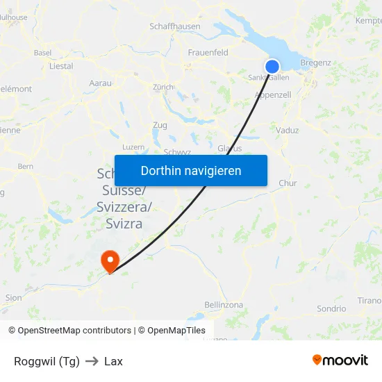 Roggwil (Tg) to Lax map