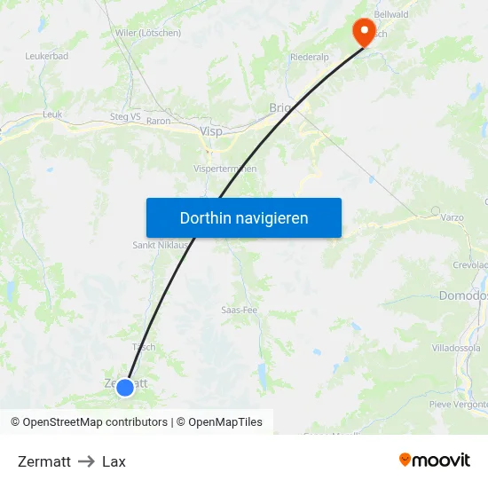 Zermatt to Lax map