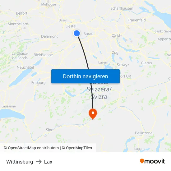 Wittinsburg to Lax map