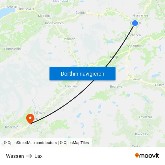 Wassen to Lax map