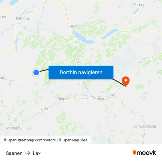Saanen to Lax map