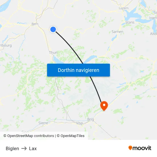 Biglen to Lax map