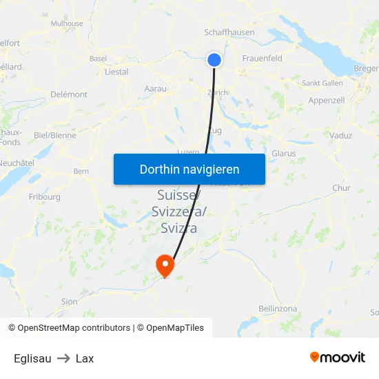 Eglisau to Lax map